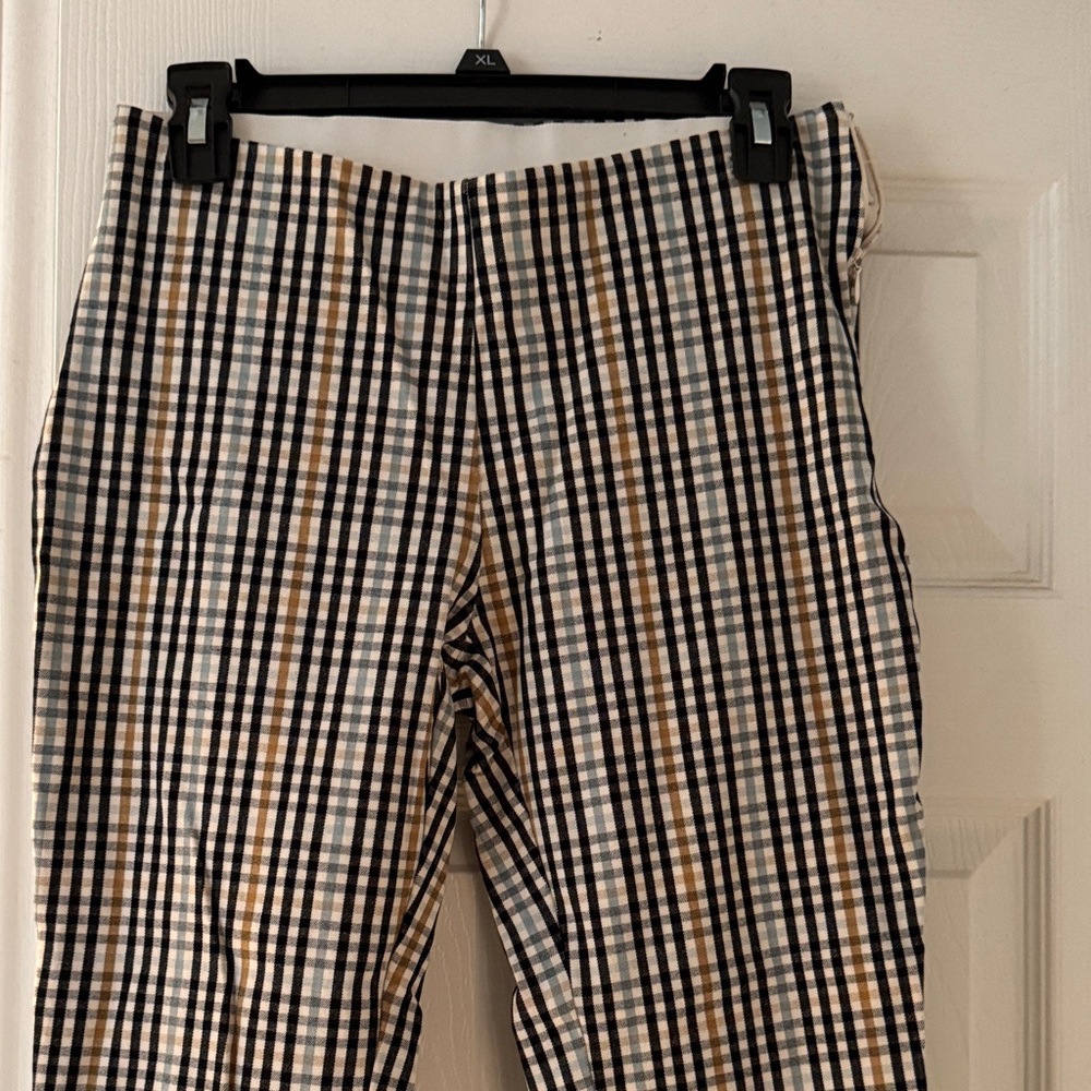 a new day Checkered Ankle Pants - Black, White, Tan